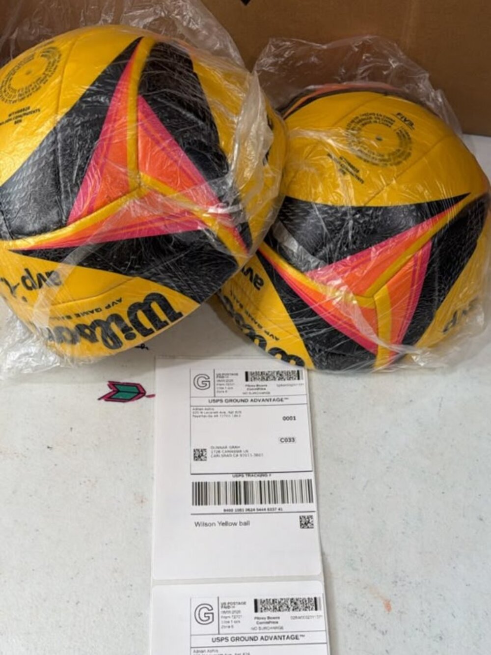 Title: Wilson Yellow Sports Balls – Black & Pink Design – New